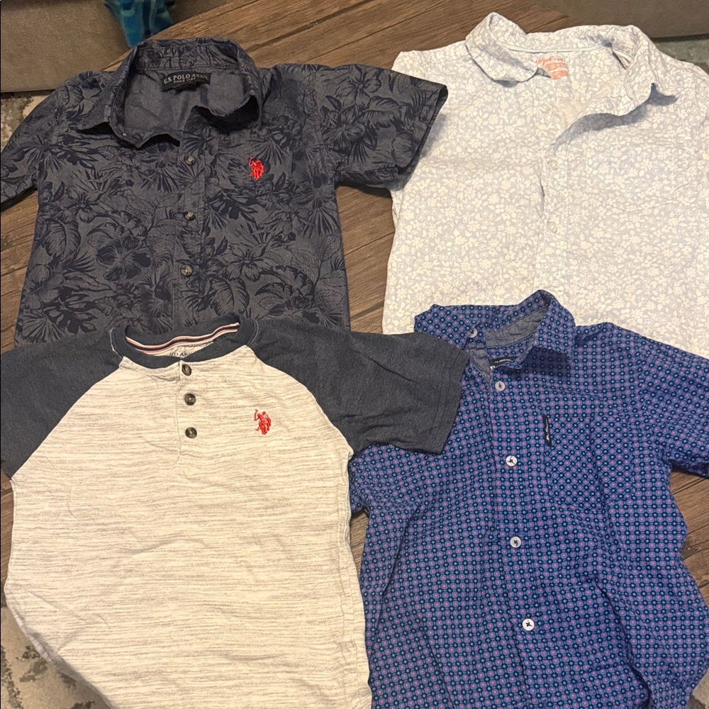 U.S. Polo Assn. Boys Navy Floral Short-Sleeve Button-Down Shirt